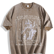 If You Are Neutral in Situations of Injustice Vintage Washed T-Shirt in Brown