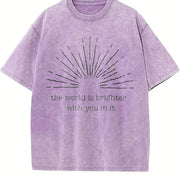 Mental Health Positive Affirmations Vintage Washed T-Shirt in Purple