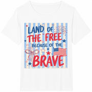 4th of July Land of the Free Cotton T-Shirt in White