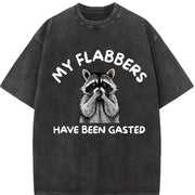 My Flabbers Have Been Gasted Humor Flabbergasted Raccoon vintage washed oversized T-shirt in Black