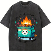 Emotional Dumpster Fire Vintage Washed T-Shirt in Black