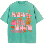 Coquette Iced Coffee Vintage Washed T-Shirt in Blue