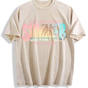 Take Me Where Never Ends Beach Coastal for Her vintage washed oversized T-shirt in Beige