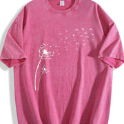 Dandelion Seeds Vintage Washed T-Shirt in Red