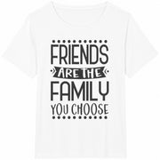 Friends Are the Family Cotton T-Shirt in White