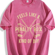 Feels Like a Penalty Box Kind of Day Vintage Washed T-Shirt in Red