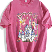 Retro Walt World Magical Castle Trip vintage washed oversized T-shirt in Red