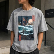 Howl's Moving Castle Vintage Washed T-Shirt in Gray