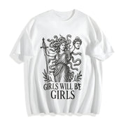 Girls Will Be Girls Medusa Cotton T-Shirt in White