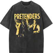 Pretenders Band Batik Vintage Washed T-Shirt in Black