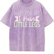 Wait For Me I Have Little Legs short height sarcasm vintage washed oversized T-shirt in Purple