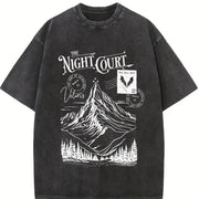 The Night Court Postcard Velaris Acotar Acomaf Bookish Vintage Washed T-Shirt in Black