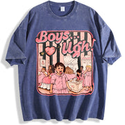 Boys...Ugh! Valentine – 90s Movie Quote vintage washed oversized T-shirt in Blue