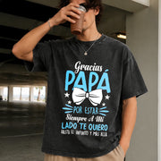 Papa Father's Day Birthday Vintage Washed T-Shirt in Black