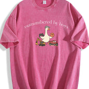 Outnumbered by Boys Vintage Washed T-Shirt in Red