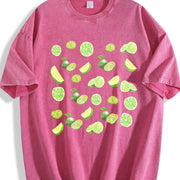 Limes 90s Retro ® Y2k Lime Vintage Washed T-Shirt in Red