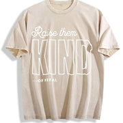 Raise Them Feral Raise Them Kind Mom Mothers Day Mom Of vintage washed oversized T-shirt in Beige