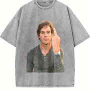Dexter Morgan Movie vintage washed oversized T-shirt in Gray