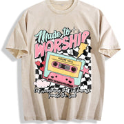 For Christian Vintage Washed T-Shirt in Beige