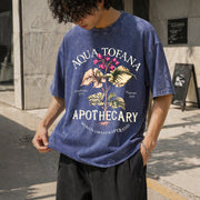 Aqua Tofana Feminist Apothecary Vintage Washed T-Shirt in Blue