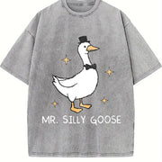 Silly Goose Couple T-Shirtst Married Couple Matching vintage washed oversized T-shirt in Gray