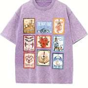 SJM Books Stamp Acotar Tog Crescent City for Bookish Fan Vintage Washed T-Shirt in Purple