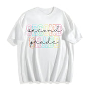 Second Grade Teacher Cotton T-Shirt in White