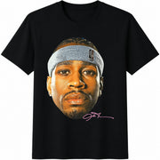Allen Iverson Head Fan Cotton T-Shirt in Black