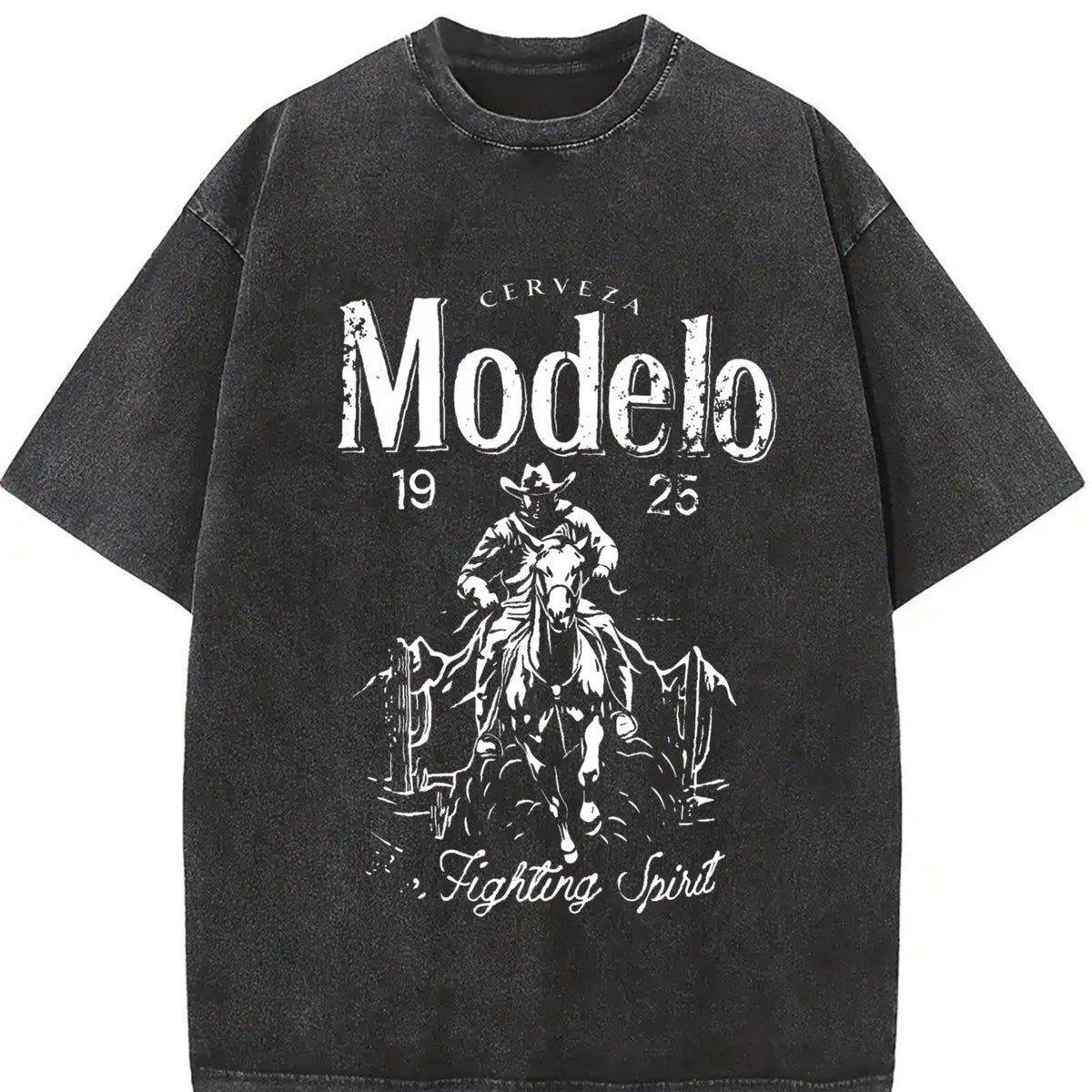 For Formal Urban Distressed Enthusiasts Vintage Washed T-Shirt in Black