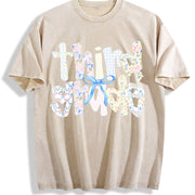 Third Grade Teacher Vintage Washed T-Shirt in Beige
