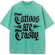 Tattoos Are Trashy Vintage Washed T-Shirt in Blue