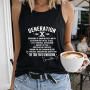 Generation X Survivors Drinking Hose Water Crew-neck Women's Color Cotton Tank Top in Black
