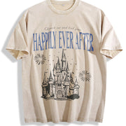 Happily Ever After Vintage Washed T-Shirt in Beige