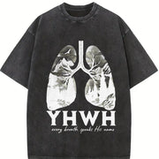 YHWH Christian Jesus Christian vintage washed oversized T-shirt in Black