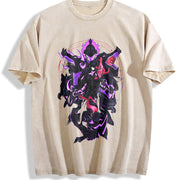 Retro Limited Sung Jin Woo Bellion - Solo Leveling Wash vintage washed oversized T-shirt in Beige