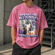 Shadow Wizard Money Gang Vintage Washed T-Shirt in Red