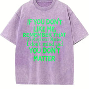 Mind Over Matter Bold Statement with Bold Text Vintage Washed T-Shirt in Purple