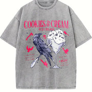 Butcher Blackbird Dark Romance Vintage Washed T-Shirt in Gray