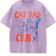 Cat Dad Club Cat Lover New Cat Dad vintage washed oversized T-shirt in Purple