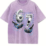 67 Soccer Vintage Washed T-Shirt in Purple