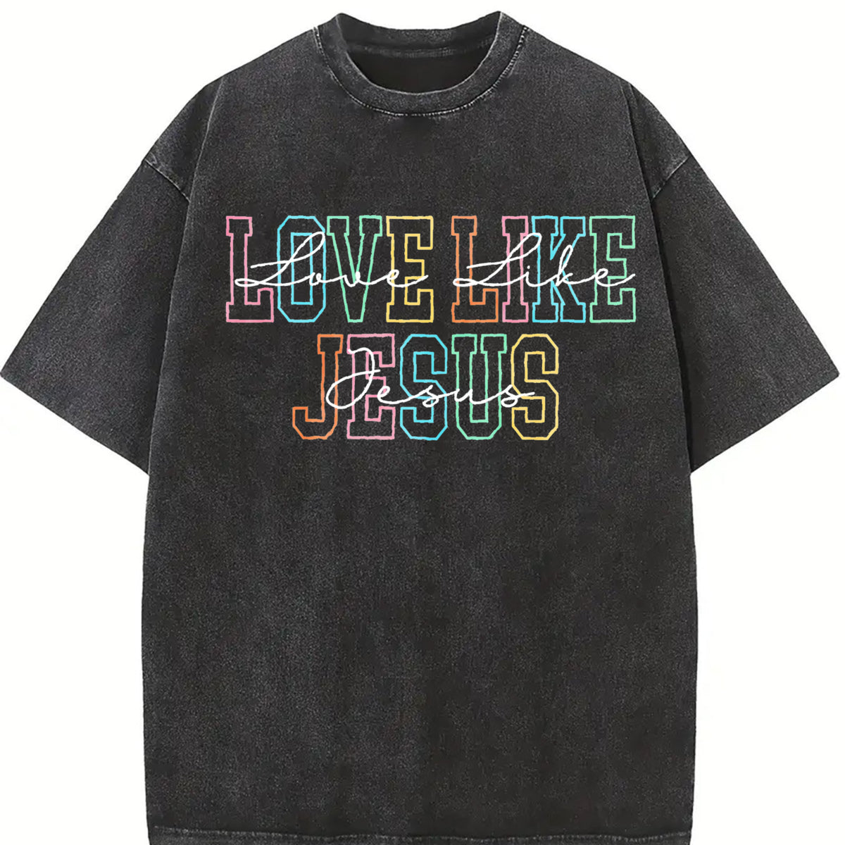 Love Like Jesus Christian Vintage Washed T-Shirt in Black