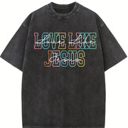 Love Like Jesus Christian Vintage Washed T-Shirt in Black