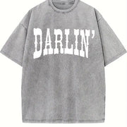 Darlin' Western Southern vintage washed oversized T-shirt in Gray