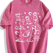 Cowboy Cats and Kittens Western Cowboy Vintage Washed T-Shirt in Red