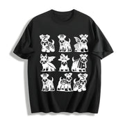 Miniature Schnauzer Cotton T-Shirt in Black