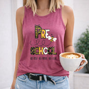 Bee Kind Bee Brave Bee Lieve Regular Vest Women's Color Cotton Tank Top in Red