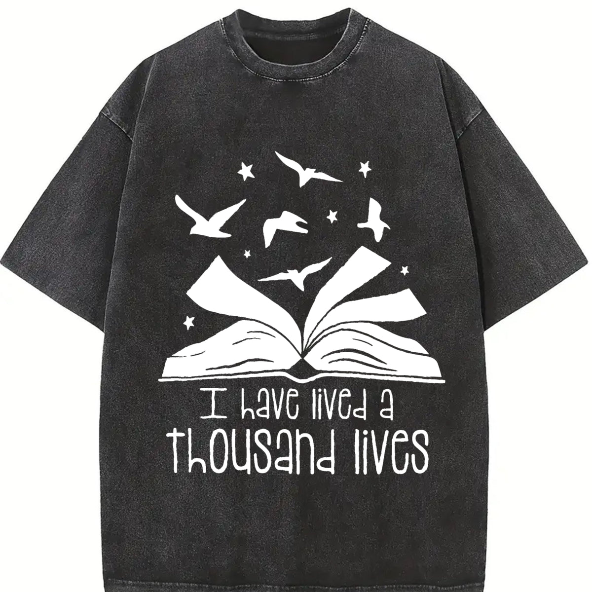 I Have Lived a Thousand Lives Vintage Washed T-Shirt in Black