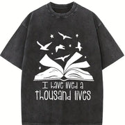 I Have Lived a Thousand Lives Vintage Washed T-Shirt in Black