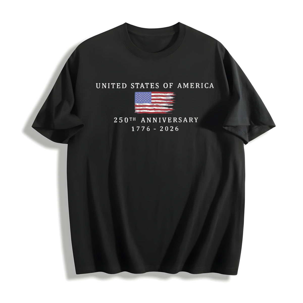 United States of America 250th Anniversary Cotton T-Shirt in Black