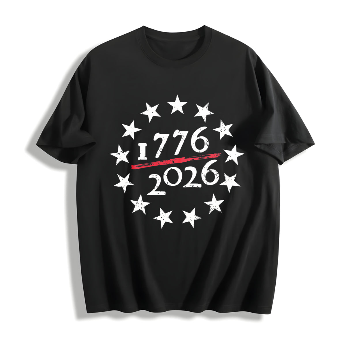 American 250 USA 250th Anniversary Cotton T-Shirt in Black